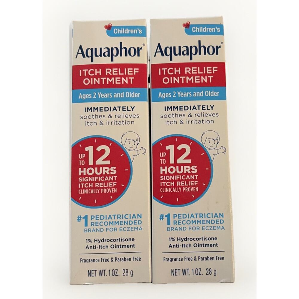 Aquaphor Children’s Itch Relief Ointment 1% Hydrocortisone 1oz 2 Pack EXP 05/26